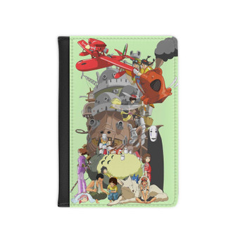 Studio Ghibli PU Faux Leather Passport Cover Black Wallet Holders Luggage Travel