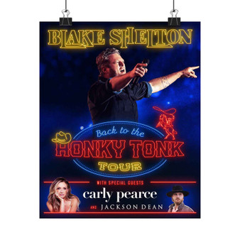 Blake Shelton Back To The Honky Tonk Tour Art Print Satin Silky Poster Home Decor