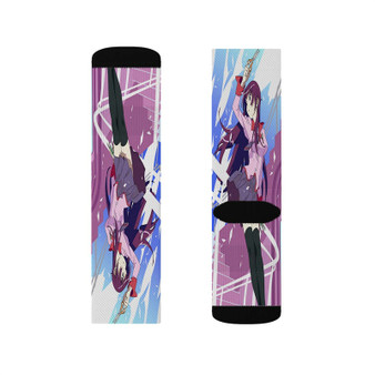 Bakemonogatari Sublimation Socks Polyester Unisex Regular Fit White