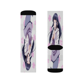 Hinata Hyuga Naruto Sublimation Socks Polyester Unisex Regular Fit White