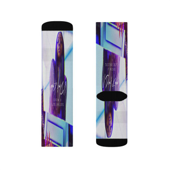 Justine Skye U Don t Know ft Wizkid Sublimation Socks Polyester Unisex Regular Fit White