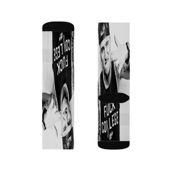 Machine Gun Kelly Newest Sublimation Socks Polyester Unisex Regular Fit White