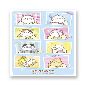 Bananya White Transparent Kiss-Cut Stickers Vinyl Glossy