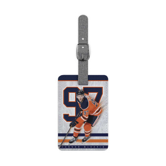 Connor Mc David Edmonton Oilers NHL Saffiano Polyester Rectangle White Luggage Tag Card Insert