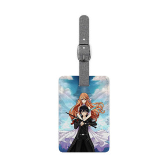 Kirito and Asuna Sword Art Online Saffiano Polyester Rectangle White Luggage Tag Card Insert