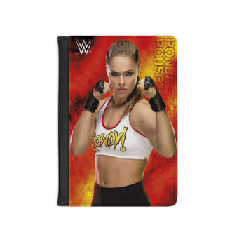Ronda Rousey WWE PU Faux Leather Passport Cover Black Wallet Holders Luggage Travel