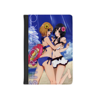 Sexy Shirobako PU Faux Leather Passport Cover Black Wallet Holders Luggage Travel