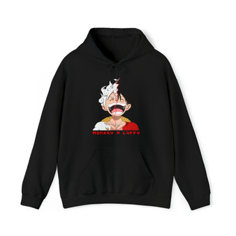 Laughing Luffy One Piece Gear 5 Half Face Cotton Polyester Unisex Heavy Blend Hooded Sweatshirt