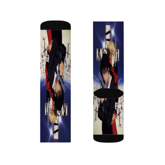 Trigun Anime Series Sublimation Socks Polyester Unisex Regular Fit White