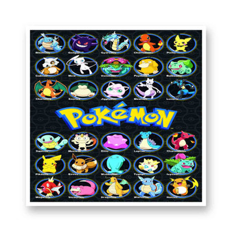 Pokemon Characters White Transparent Kiss-Cut Stickers Vinyl Glossy