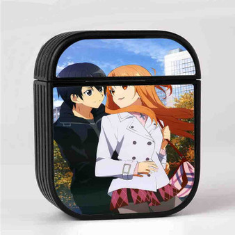 Sword Art Online Kirito and Asuna Case for AirPods Sublimation Hard Durable Plastic Glossy