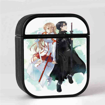 Sword Art Online Kirito and Asuna Arts Case for AirPods Sublimation Hard Durable Plastic Glossy