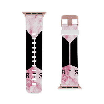 BTS Pink Marble Professional Grade Thermo Elastomer Replacement Apple Watch Band Straps