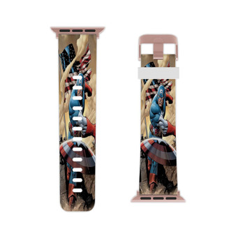Captain America Marvel Professional Grade Thermo Elastomer Replacement Apple Watch Band Straps