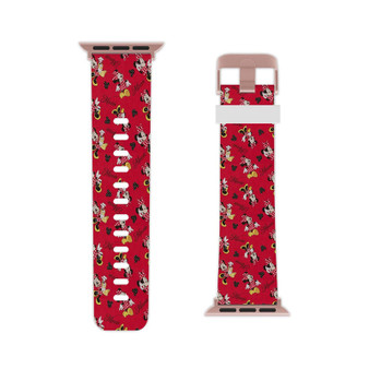 Minnie Mouse Disney Red Collage Professional Grade Thermo Elastomer Replacement Apple Watch Band Straps