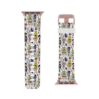 Sailor Moon Collage Professional Grade Thermo Elastomer Replacement Apple Watch Band Straps