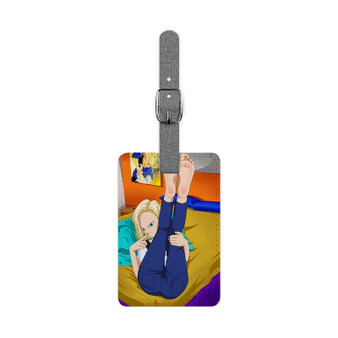 Android 18 Dragon Ball Z Polyester Saffiano Rectangle White Luggage Tag Card Insert