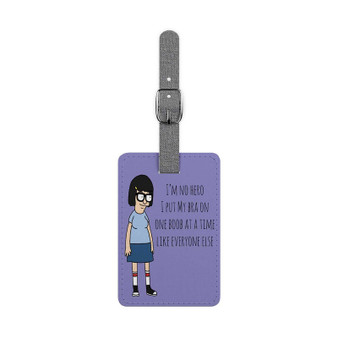 Bobs Burger Tina Belcher Quote Polyester Saffiano Rectangle White Luggage Tag Card Insert