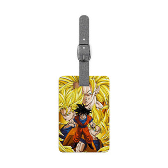 Goku Super Saiyan Transformation Dragon Ball Polyester Saffiano Rectangle White Luggage Tag Card Insert