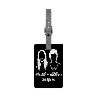 Steve Aoki and Louis Tomlinson Polyester Saffiano Rectangle White Luggage Tag Card Insert