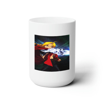 Edward Elric Fullmetal Alchemist Arts White Ceramic Mug 15oz Sublimation With BPA Free