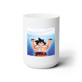 Goku Spirit Bomb Dragon Ball Best White Ceramic Mug 15oz Sublimation With BPA Free