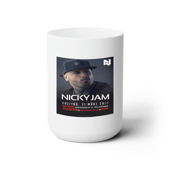 Nicky Jam Best White Ceramic Mug 15oz Sublimation With BPA Free