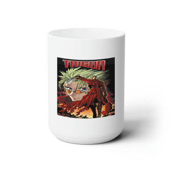 Trigun Arts White Ceramic Mug 15oz Sublimation With BPA Free