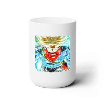 Trunks Super Saiyan Dragon Ball Super Best White Ceramic Mug 15oz Sublimation With BPA Free