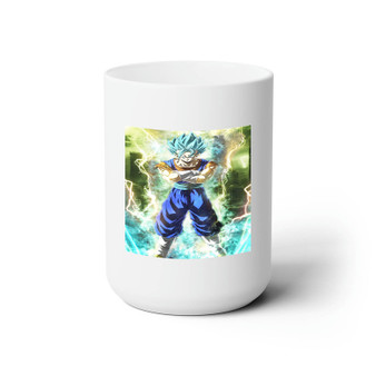 Vegito Super Saiyan Blue Dragon Ball Super Best White Ceramic Mug 15oz Sublimation With BPA Free