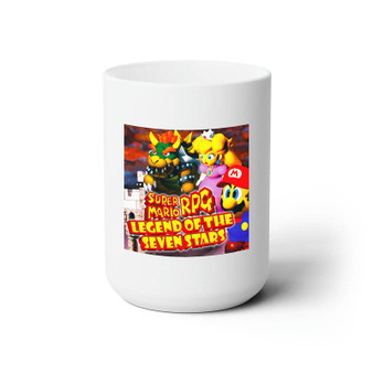 Super Mario RPG Legend of The Seven Stars White Ceramic Mug 15oz With BPA Free