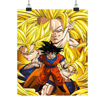 Goku Super Saiyan Transformation Dragon Ball Art Print Satin Silky Poster Wall Home Decor