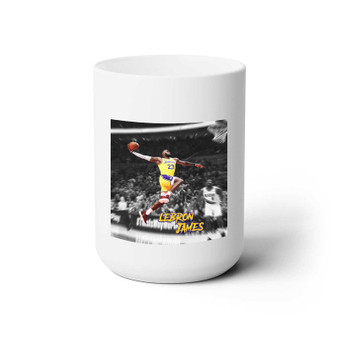 Le Bron James LA Lakers White Ceramic Mug 15oz With BPA Free