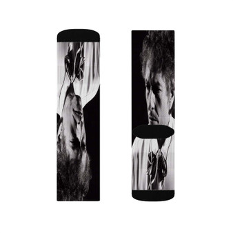 Bob Dylan Best Sublimation White Socks Polyester Unisex Regular Fit