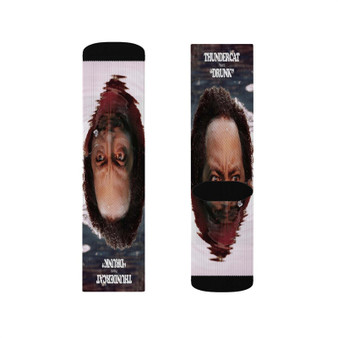 Drunk Thundercat Sublimation White Socks Polyester Unisex Regular Fit