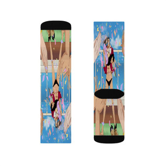 Franky One Piece Sublimation White Socks Polyester Unisex Regular Fit