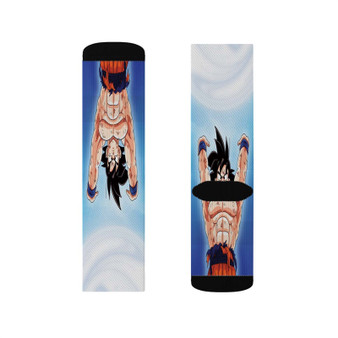 Goku Spirit Bomb Dragon Ball Best Sublimation White Socks Polyester Unisex Regular Fit