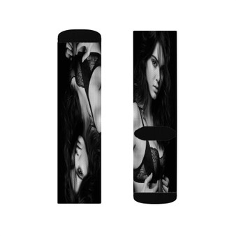 Kendall Jenner Arts Sublimation White Socks Polyester Unisex Regular Fit