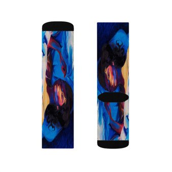 Lorde Green Light Sublimation White Socks Polyester Unisex Regular Fit