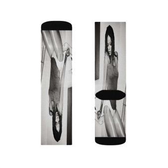 Rihanna Arts Sublimation White Socks Polyester Unisex Regular Fit