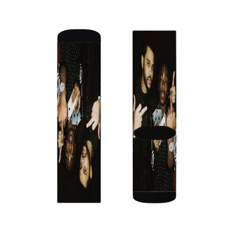 The Weeknd and Lil Uzi Vert Sublimation White Socks Polyester Unisex Regular Fit