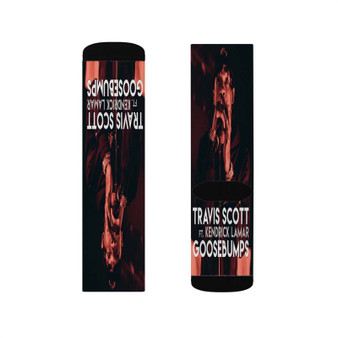 Travis Scott Goosebumps ft Kendrick Lamar Sublimation White Socks Polyester Unisex Regular Fit