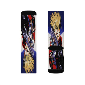 Trigun Best Sublimation White Socks Polyester Unisex Regular Fit