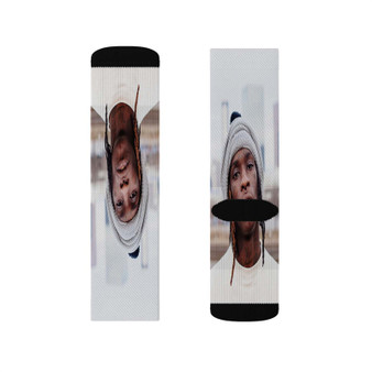 Young Thug Best Sublimation White Socks Polyester Unisex Regular Fit