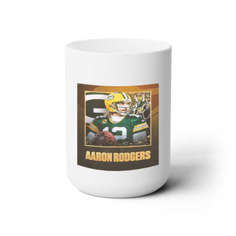 Aaron Rodgers Green Bay Packers White Ceramic Mug 15oz With BPA Free