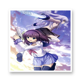 Angel Beats Best Kiss-Cut Stickers White Transparent Vinyl Glossy