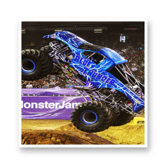 Blue Thunder Monster Jam Kiss-Cut Stickers White Transparent Vinyl Glossy