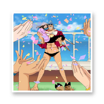 Franky One Piece Kiss-Cut Stickers White Transparent Vinyl Glossy