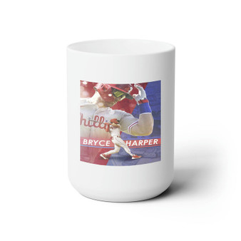 Bryce Harper Philadelphia Phillies White Ceramic Mug 15oz With BPA Free