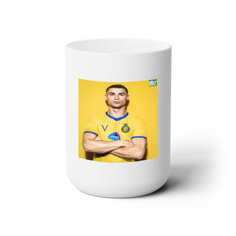 Cristiano Ronaldo Al Nassr White Ceramic Mug 15oz With BPA Free